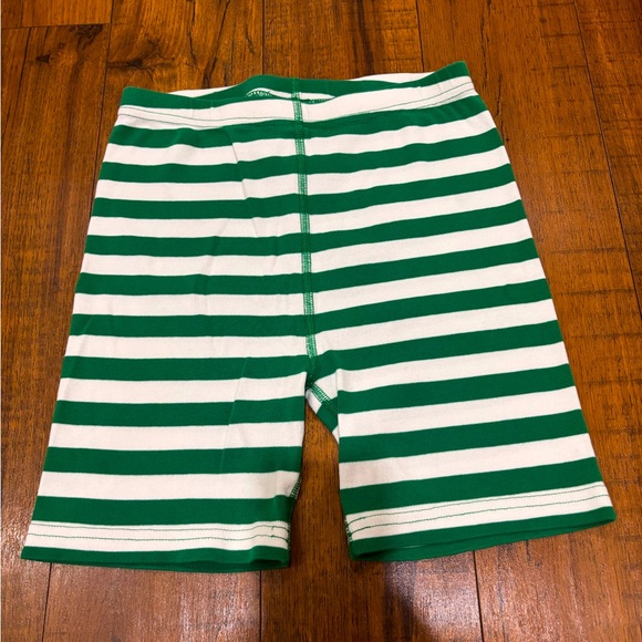 Hanna Andersson Kids Short Pajama Set Christmas Winter Green Peppermint Stripes - Picture 7 of 11